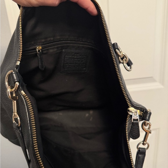 Coach Kelsey Black Pebbled Leather Satchel Tote Bag